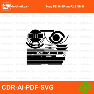Sony FE 16-35mm F2.8 GM II File thiết kế Skin máy ảnh & Lens, Template Vector chuẩn cắt decal | KhoThiếtKế.vn