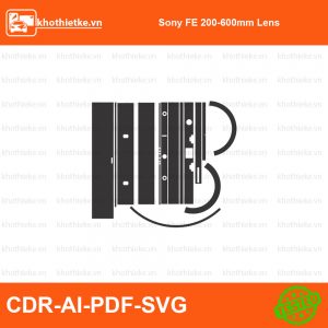 Sony FE 200-600mm Lens File thiết kế Skin máy ảnh & Lens, Template Vector chuẩn cắt decal | KhoThiếtKế.vn