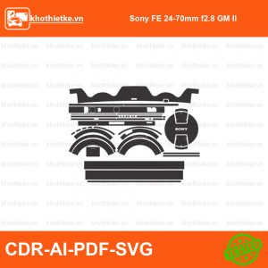 Sony FE 24-70mm f2.8 GM II File thiết kế Skin máy ảnh & Lens, Template Vector chuẩn cắt decal | KhoThiếtKế.vn
