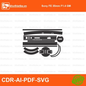 Sony FE 35mm F1.4 GM File thiết kế Skin máy ảnh & Lens, Template Vector chuẩn cắt decal | KhoThiếtKế.vn