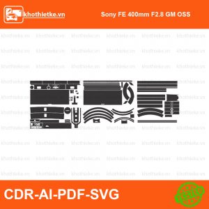 Sony FE 400mm F2.8 GM OSS File thiết kế Skin máy ảnh & Lens, Template Vector chuẩn cắt decal | KhoThiếtKế.vn