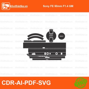 Sony FE 50mm F1.4 GM File thiết kế Skin máy ảnh & Lens, Template Vector chuẩn cắt decal | KhoThiếtKế.vn