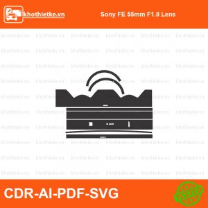 Sony FE 55mm F1.8 Lens File thiết kế Skin máy ảnh & Lens, Template Vector chuẩn cắt decal | KhoThiếtKế.vn