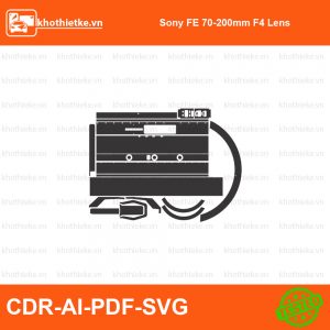 Sony FE 70-200mm F4 Lens File thiết kế Skin máy ảnh & Lens, Template Vector chuẩn cắt decal | KhoThiếtKế.vn