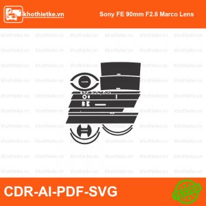 Sony FE 90mm F2.8 Marco Lens File thiết kế Skin máy ảnh & Lens, Template Vector chuẩn cắt decal | KhoThiếtKế.vn
