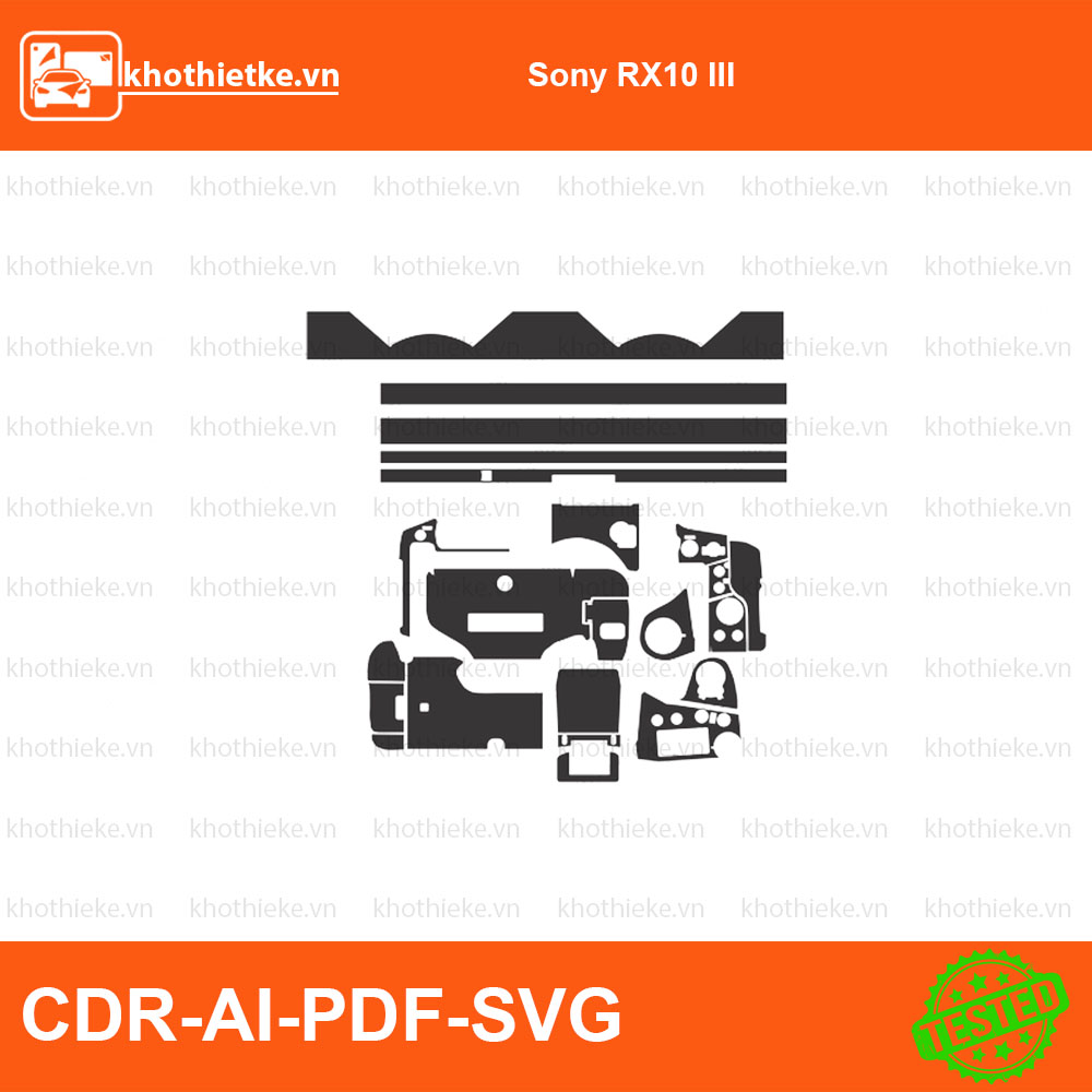 Sony RX100 IV File thiết kế Skin máy ảnh & Lens, Template Vector chuẩn cắt decal | KhoThiếtKế.vn