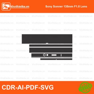 Sony Sonner 135mm F1.8 Lens File thiết kế Skin máy ảnh & Lens, Template Vector chuẩn cắt decal | KhoThiếtKế.vn