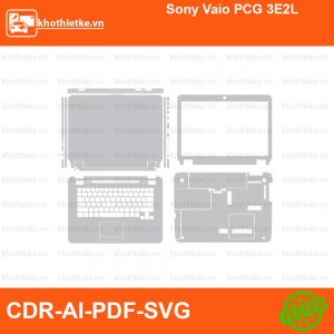 Sony Vaio PCG 3E2L File thiết kế Skin, Template Vector chuẩn cắt decal | KhoThiếtKế.vn