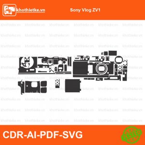 Sony ZV-E1 File thiết kế Skin máy ảnh & Lens, Template Vector chuẩn cắt decal | KhoThiếtKế.vn