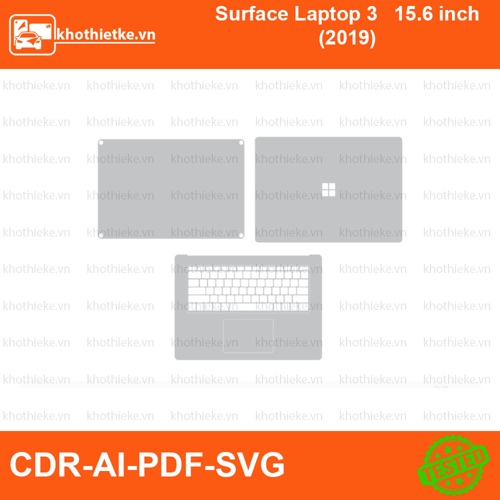 Surface Laptop 3 15.6 inch (2019) File thiết kế Skin, Template Vector chuẩn cắt decal | KhoThiếtKế.vn