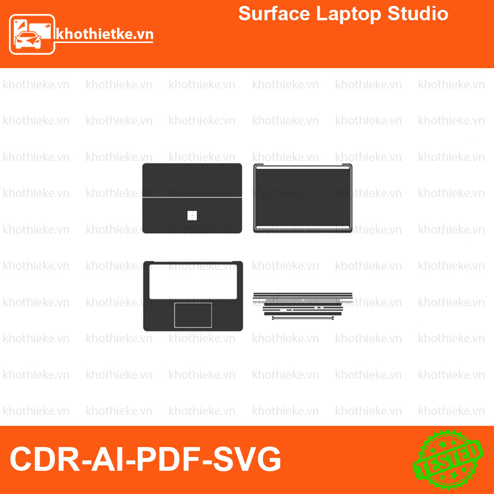 Surface Laptop Studio File thiết kế Skin, Template Vector chuẩn cắt decal | KhoThiếtKế.vn