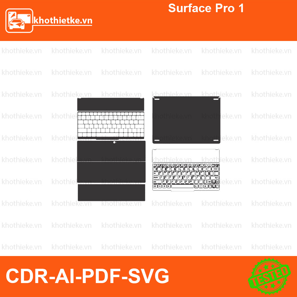Surface Pro 1 File thiết kế Skin, Template Vector chuẩn cắt decal | KhoThiếtKế.vn