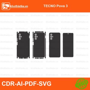 TECNO Pova 3 File thiết kế Skin, Template Vector chuẩn cắt decal | KhoThiếtKế.vn