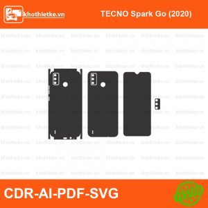 TECNO Spark Go (2020) File thiết kế Skin, Template Vector chuẩn cắt decal | KhoThiếtKế.vn