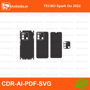 TECNO Spark Go 2022 File thiết kế Skin, Template Vector chuẩn cắt decal | KhoThiếtKế.vn