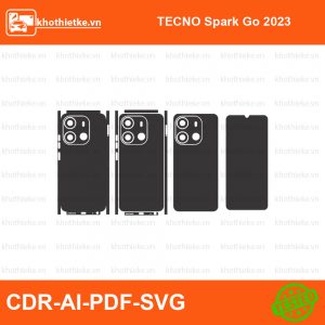 TECNO Spark Go 2023 File thiết kế Skin, Template Vector chuẩn cắt decal | KhoThiếtKế.vn