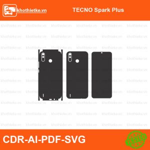 TECNO Spark Plus File thiết kế Skin, Template Vector chuẩn cắt decal | KhoThiếtKế.vn