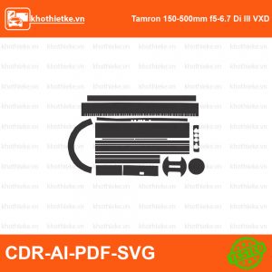 Tamron 150-500mm f5-6.7 Di III VXD for Sony E File thiết kế Skin máy ảnh & Lens, Template Vector chuẩn cắt decal | KhoThiếtKế.vn