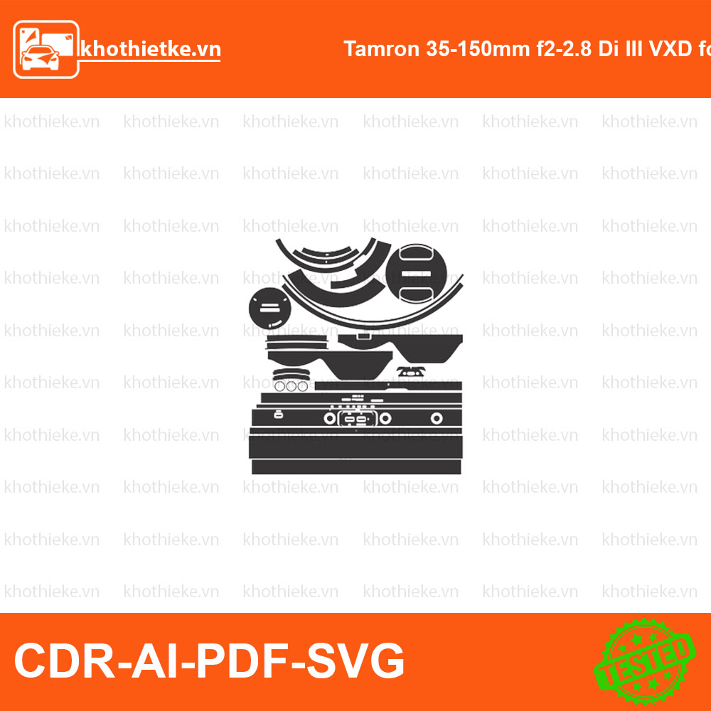 Tamron 35-150mm f2-2.8 Di III VXD for Sony E File thiết kế Skin máy ảnh & Lens, Template Vector chuẩn cắt decal | KhoThiếtKế.vn
