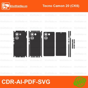 Tecno Camon 20 (CK6) File thiết kế Skin, Template Vector chuẩn cắt decal | KhoThiếtKế.vn