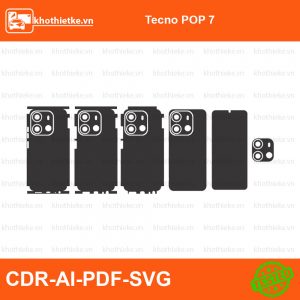 Tecno POP 7 File thiết kế Skin, Template Vector chuẩn cắt decal | KhoThiếtKế.vn