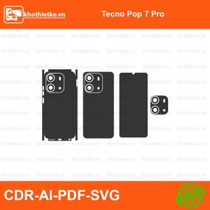 Tecno Pop 7 Pro File thiết kế Skin, Template Vector chuẩn cắt decal | KhoThiếtKế.vn