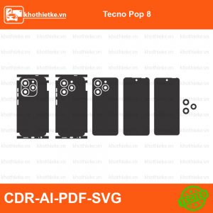 Tecno Pop 8 File thiết kế Skin, Template Vector chuẩn cắt decal | KhoThiếtKế.vn