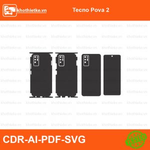 Tecno Pova 2 File thiết kế Skin, Template Vector chuẩn cắt decal | KhoThiếtKế.vn