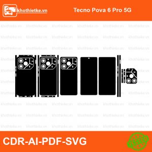 Tecno Pova 6 Pro 5G File thiết kế Skin, Template Vector chuẩn cắt decal | KhoThiếtKế.vn