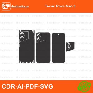Tecno Pova Neo 3 File thiết kế Skin, Template Vector chuẩn cắt decal | KhoThiếtKế.vn