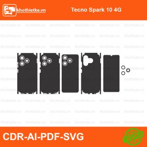 Tecno Spark 10 4G File thiết kế Skin, Template Vector chuẩn cắt decal | KhoThiếtKế.vn