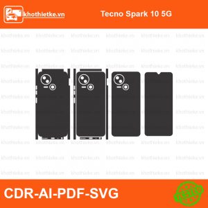Tecno Spark 10 5G File thiết kế Skin, Template Vector chuẩn cắt decal | KhoThiếtKế.vn
