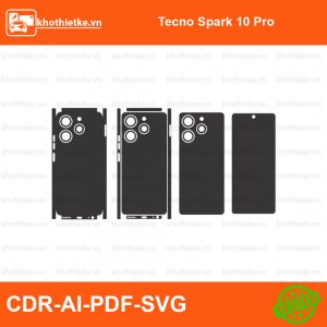 Tecno Spark 10 Pro File thiết kế Skin, Template Vector chuẩn cắt decal | KhoThiếtKế.vn
