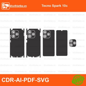 Tecno Spark 10c File thiết kế Skin, Template Vector chuẩn cắt decal | KhoThiếtKế.vn
