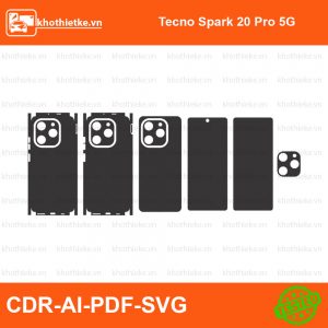 Tecno Spark 20 Pro 5G File thiết kế Skin, Template Vector chuẩn cắt decal | KhoThiếtKế.vn