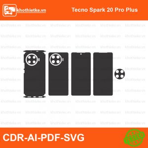 Tecno Spark 20 Pro Plus File thiết kế Skin, Template Vector chuẩn cắt decal | KhoThiếtKế.vn