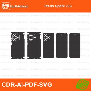 Tecno Spark 20C File thiết kế Skin, Template Vector chuẩn cắt decal | KhoThiếtKế.vn
