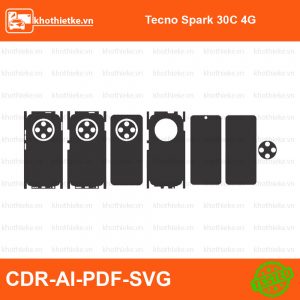 Tecno Spark 30C 4G File thiết kế Skin, Template Vector chuẩn cắt decal | KhoThiếtKế.vn