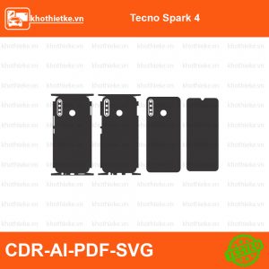 Tecno Spark 4 File thiết kế Skin, Template Vector chuẩn cắt decal | KhoThiếtKế.vn