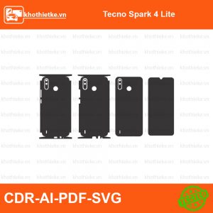 Tecno Spark 4 Lite File thiết kế Skin, Template Vector chuẩn cắt decal | KhoThiếtKế.vn