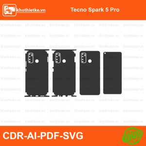 Tecno Spark 5 Pro File thiết kế Skin, Template Vector chuẩn cắt decal | KhoThiếtKế.vn