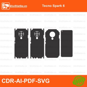 Tecno Spark 6 File thiết kế Skin, Template Vector chuẩn cắt decal | KhoThiếtKế.vn