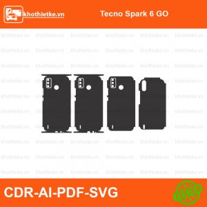 Tecno Spark 6 GO File thiết kế Skin, Template Vector chuẩn cắt decal | KhoThiếtKế.vn