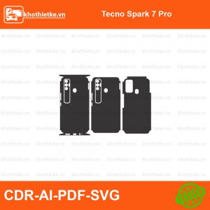 Tecno Spark 7 Pro File thiết kế Skin, Template Vector chuẩn cắt decal | KhoThiếtKế.vn