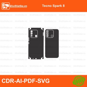 Tecno Spark 8 File thiết kế Skin, Template Vector chuẩn cắt decal | KhoThiếtKế.vn