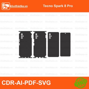 Tecno Spark 8 Pro File thiết kế Skin, Template Vector chuẩn cắt decal | KhoThiếtKế.vn