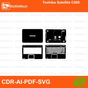 Toshiba Satellite C800 File thiết kế Skin, Template Vector chuẩn cắt decal | KhoThiếtKế.vn