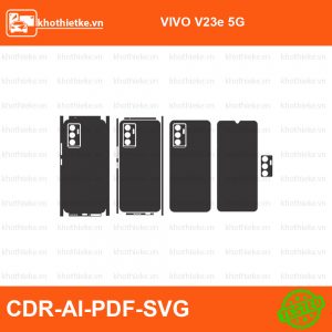 VIVO V23e 5G File thiết kế Skin, Template Vector chuẩn cắt decal | KhoThiếtKế.vn