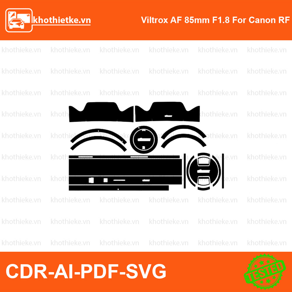 Viltrox AF 85mm F1.8 For Canon RF File thiết kế Skin máy ảnh & Lens, Template Vector chuẩn cắt decal | KhoThiếtKế.vn