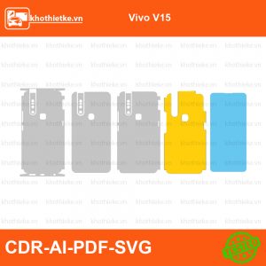 Vivo V15 File thiết kế Skin, Template Vector chuẩn cắt decal | KhoThiếtKế.vn